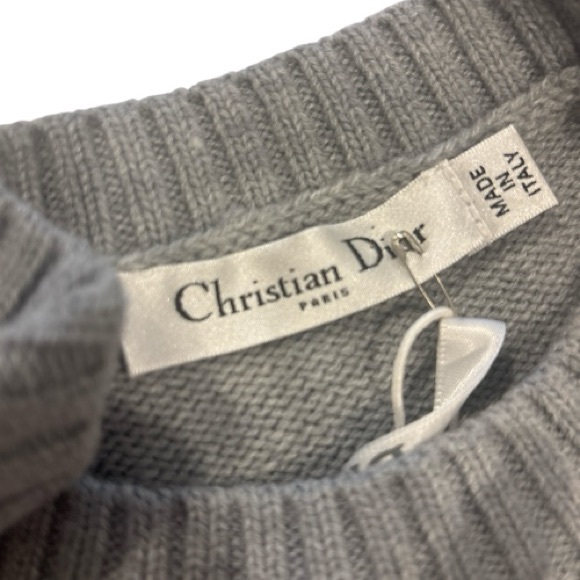 Christian Dior Lucky Star Logo Wool Cashmere Knit Sweater Vest Gray NWT - Picture 5 of 7